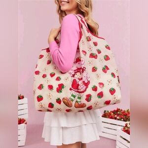 Strawberry Shortcake XL Large Reusable Folding Purse Shopping Tote Bag In Case
